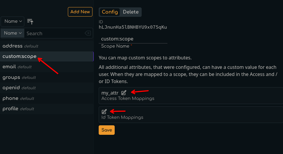 custom scope mapping